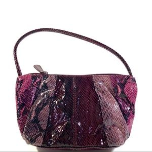 Nine West Glossy Snake Faux Leather Flat Handbag